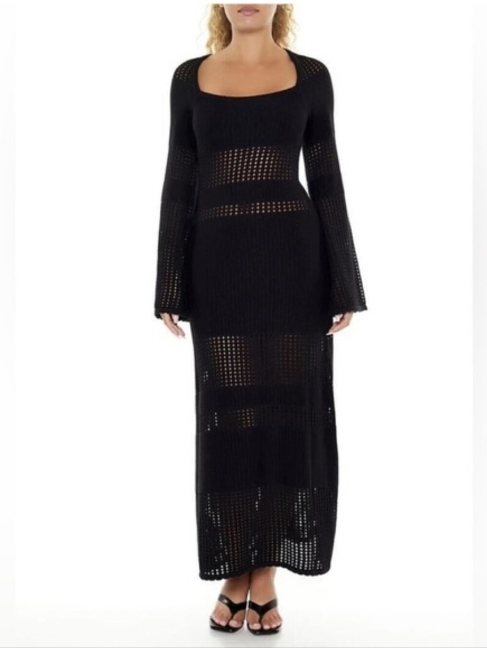 Forever 21
Open-Knit Bell-Sleeve Sweater Dress